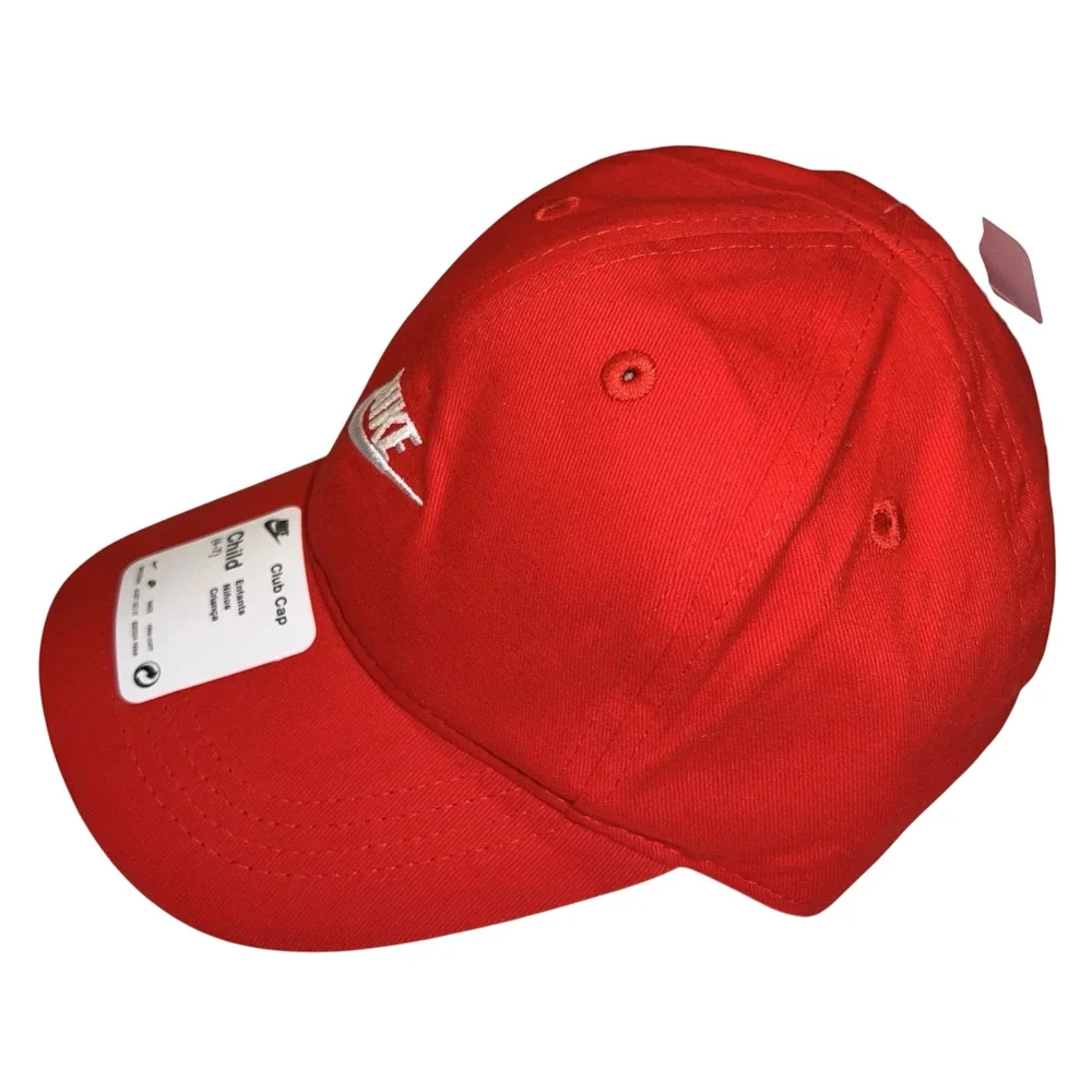 Nike Club Cap Classic Baseball Hat Child 4/7 Kids University Red Adjustable New